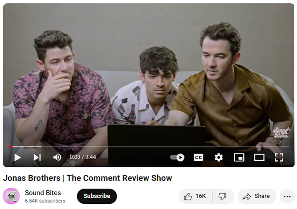 Jonas Brothers comment reviews videos