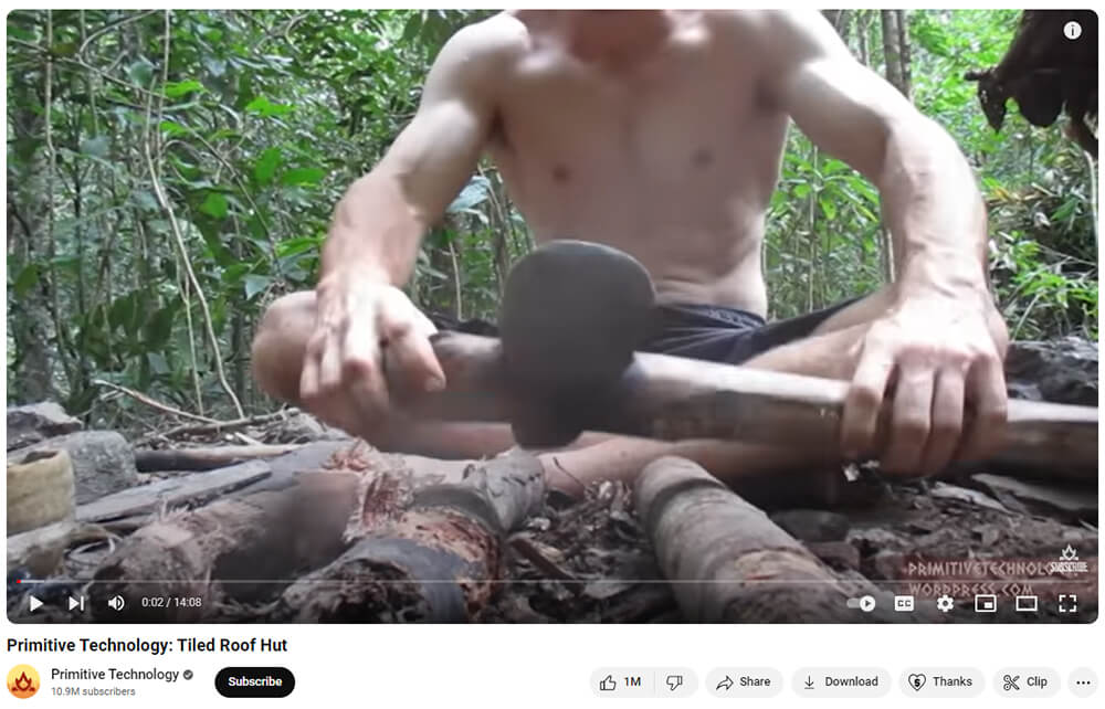 Primitive Technology YouTube channel silent videos