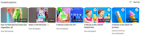 thematic playlists from 5-Minute Crafts